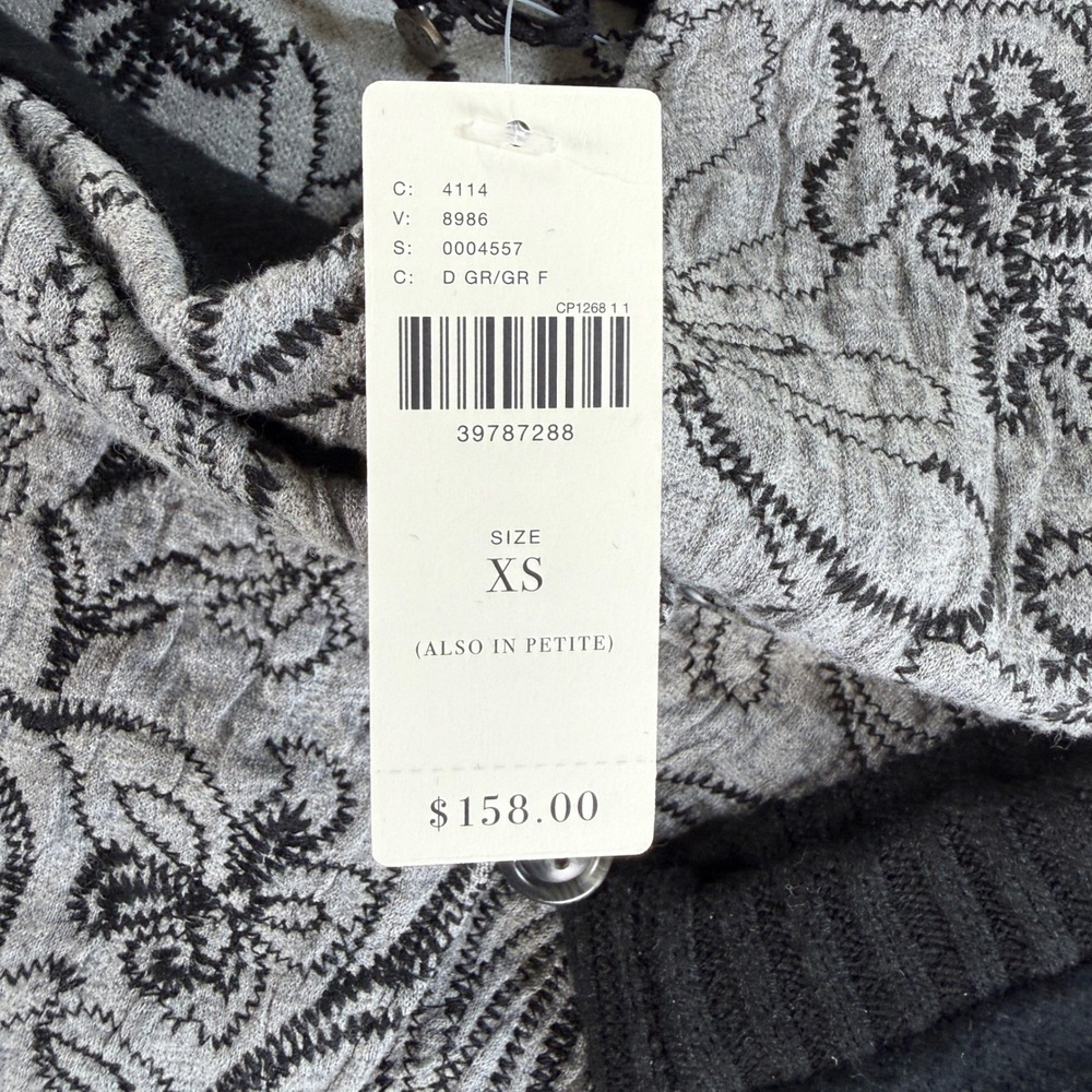 Anthropologie Knitted & Knotted Burke Embellished Bomber Jacket Black Floral XS - Picture 5 of 15